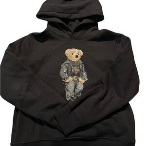 Ralph Lauren Black Bear Graphic Hoodie Sweatshirt